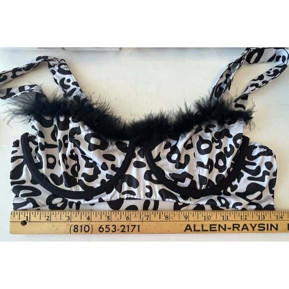 New Fantasy Lingerie Leopard Animal Bralette Bra Top S/M Sexy Mob Wife Gyaru - Picture 7 of 15